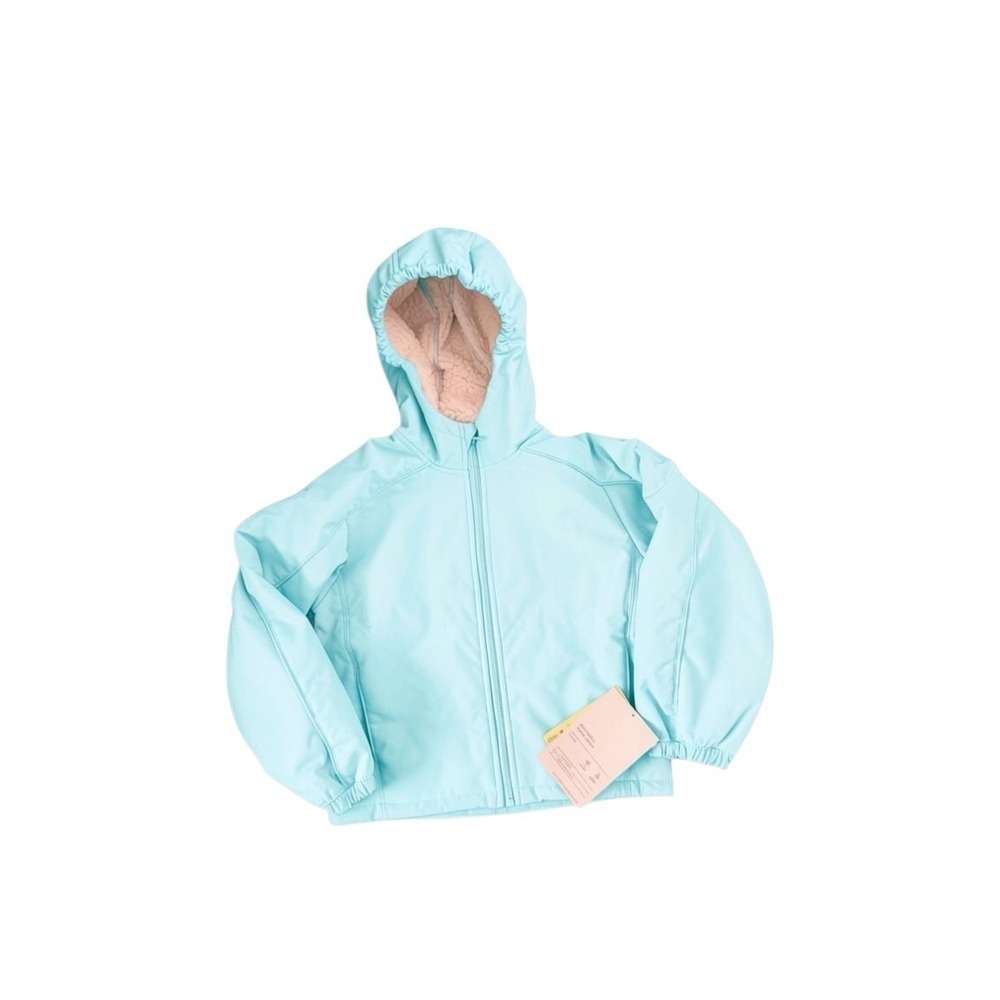 All in Motion Girls Softshell Fleece Jacket Blue Wind Water Resistant S 6/7 NWT